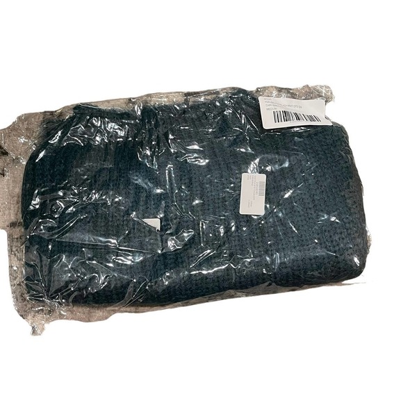 New Lulus Feeling It Eyelash Knit Off The Shoulder Sweater Dark Emerald M - Picture 5 of 8